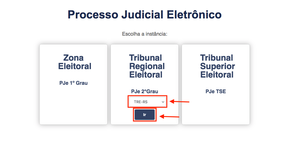 Link para acessar o PJe-TRE.