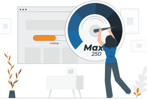 Imagem com uma pessoa mexendo em um relógio gigante, o fundo é na cor branca com uma tela escrito ''loading''